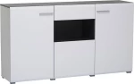 Enzo 3K1F Μπουφές Λευκό/Black Grey Wood/Λευκή Λάκκα 173x41.5x96.5cm