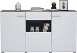 Enzo 3K1F Μπουφές Λευκό/Black Grey Wood/Λευκή Λάκκα 173x41.5x96.5cm