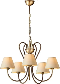 Mavros Lighting Νάξος-1 Πολυέλαιος 5xE14 με Καπέλα Χρυσός 15452105