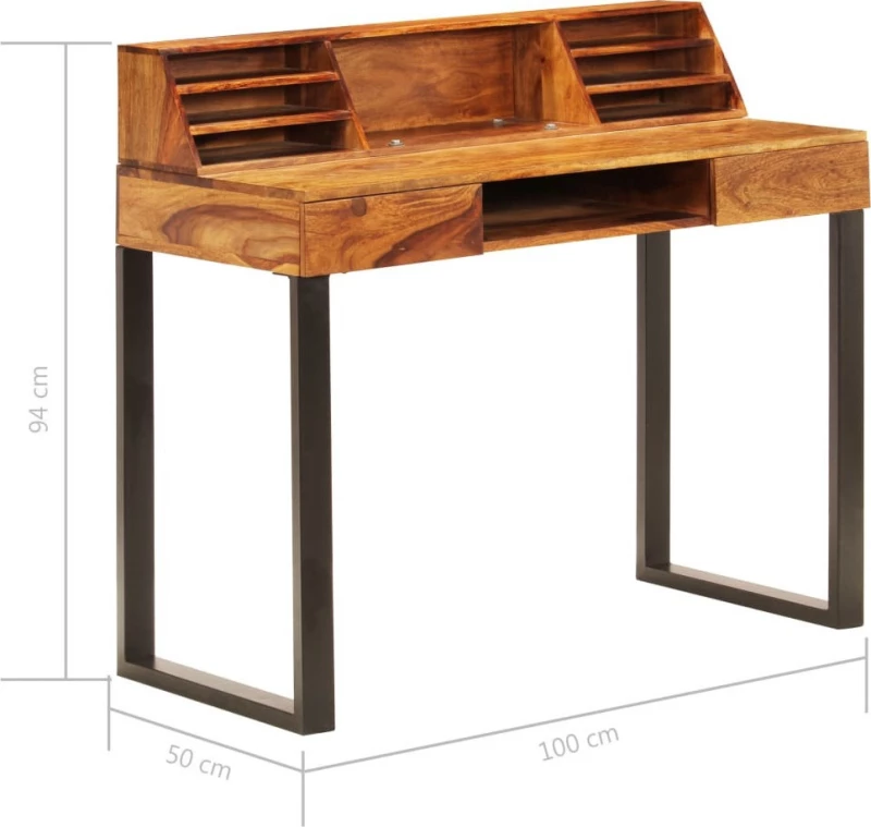 Σεκρετέρ Ξύλινο με Μεταλλικά Πόδια 110x50x94cm