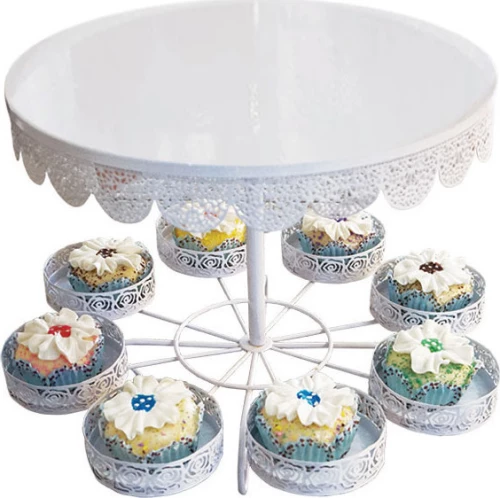 Marhome Επιτραπεζια Μεταλλικη Βαση Τουρτας-Cup Cakes - Φ26X35Cm