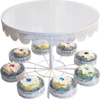 Marhome Επιτραπεζια Μεταλλικη Βαση Τουρτας-Cup Cakes - Φ26X35Cm