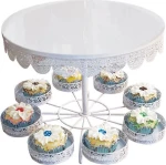Marhome Επιτραπεζια Μεταλλικη Βαση Τουρτας-Cup Cakes - Φ26X35Cm