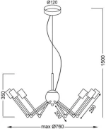 Aca Πολυέλαιος 6xE27 Ø76cm Χρυσός OD680306BB