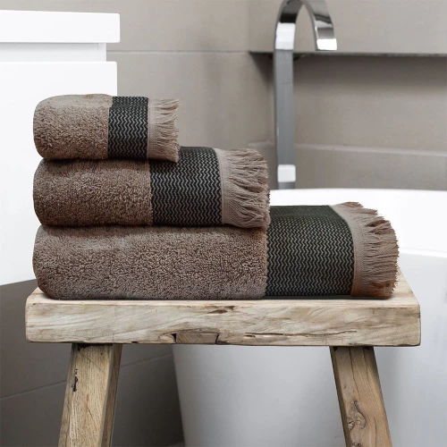 Lino Home Σετ Πετσέτες 3τμχ Belom Taupe