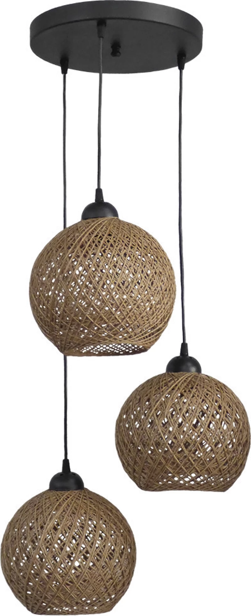 Heronia SILK/3L Κρεμαστό Φωτιστικό Μοντέρνο Τρίφωτο Μαύρο