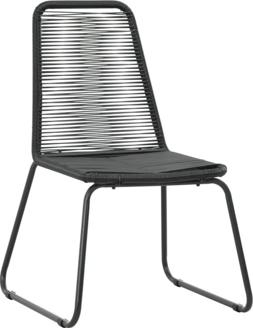 Καρέκλα Rattan Μαύρη 2τμχ