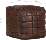 Πουφ Σκαμπό Αδιάβροχο 40x40cm από Γνήσιο Δέρμα Κατσίκας