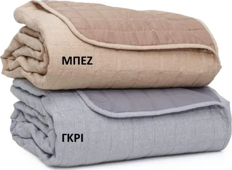 Borea Κουβερλί Μονό 160x220 Λινό Γκρι
