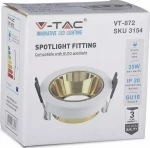 V-TAC Μεταλλικό Πλαίσιο Σποτ για GU10 7,9x7.9cm Χρυσό