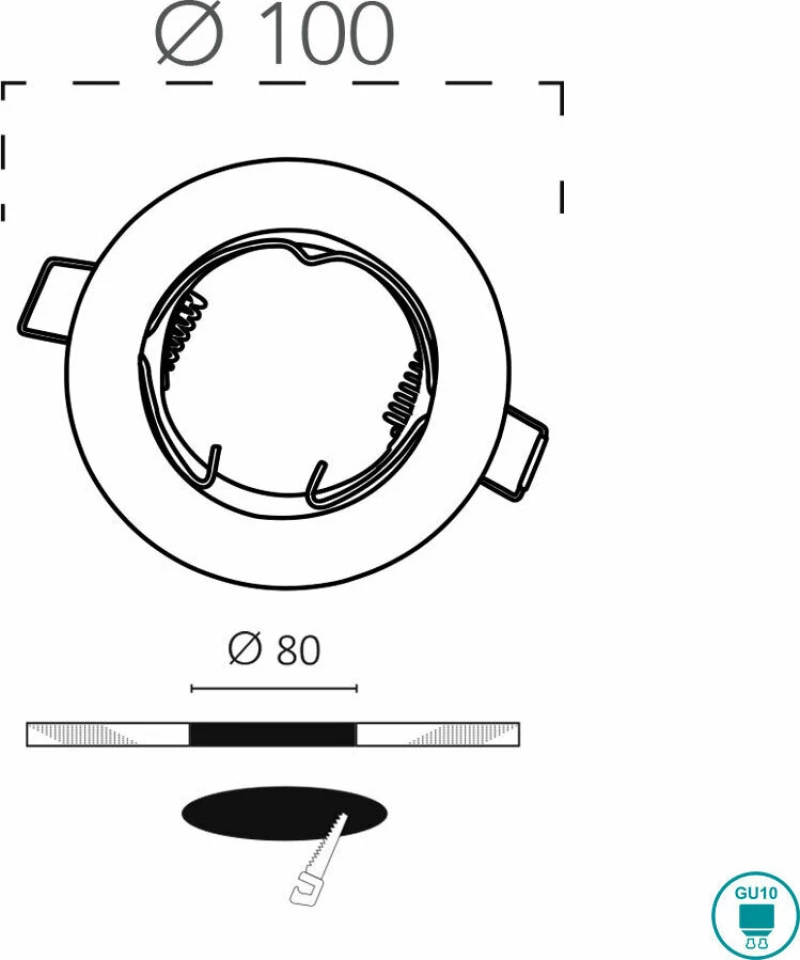 Fan Europe Μεταλλικό Πλαίσιο Σποτ για 8x10cm Λευκό