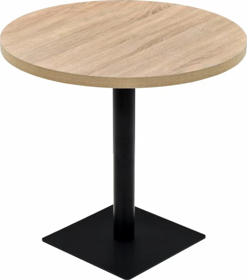 Τραπέζι Bistro Στρογγυλό Χρώμα Δρυός 80 x 75 εκ. MDF / Ατσάλι