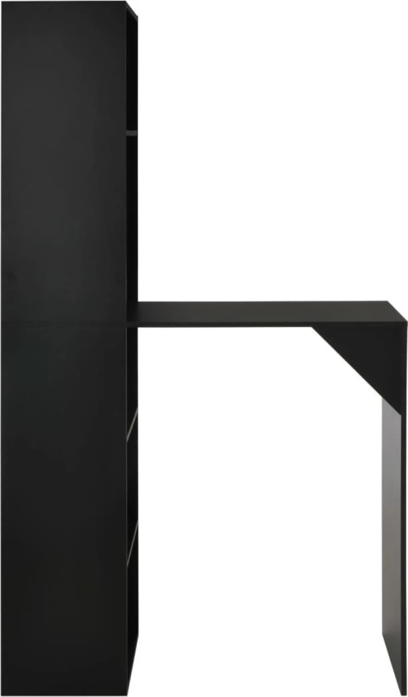 Τραπέζι Μπαρ με Ραφιέρα Μαύρο 115 x 59 x 200 εκ.