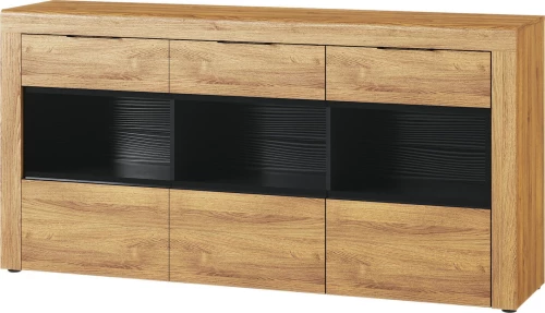 Leon Plus Μπουφές Φυσικό / Μαύρο 171x40x86cm