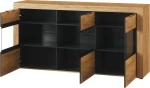 Leon Plus Μπουφές Φυσικό / Μαύρο 171x40x86cm