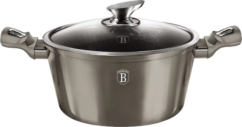 Berlinger Haus Metallic Line Βαθιά Κατσαρόλα από Αλουμίνιο 4.1lt / 24cm Carbon Collection