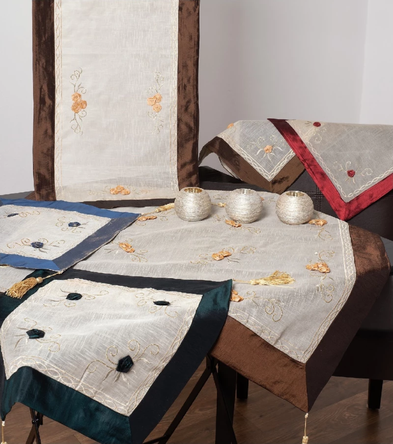 Silk Fashion Τραπεζομάντηλο Σετ 7τμχ 203 Κόκκινο