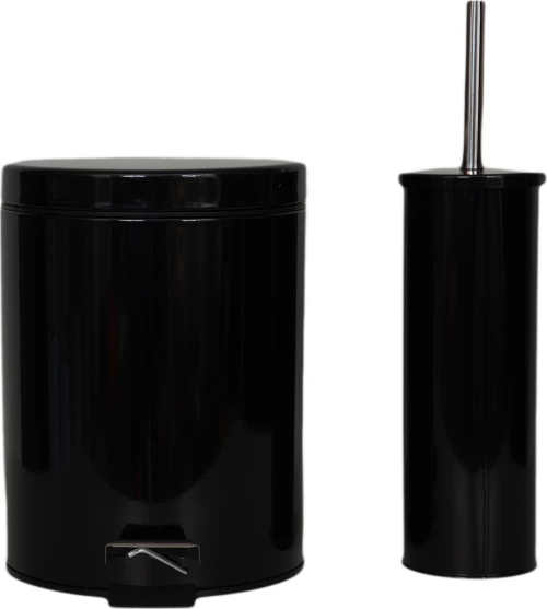 Eurocasa 2131, 2132 Πλαστικό Σετ Πιγκάλ και Καλαθάκι Μπάνιου 5lt Μαύρο