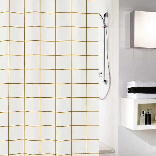 Kleine Wolke Κουρτίνα Μπάνιου 180x200 Grid Black - Gold