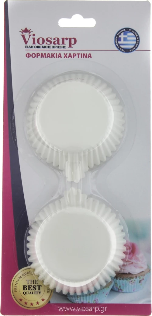 Viosarp Χάρτινη Βάση Cupcake Λευκά 50τμχ