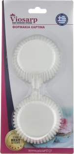 Viosarp Χάρτινη Βάση Cupcake Λευκά 50τμχ