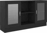 Βιτρίνα Σαλονιού Μαύρη 120x30.5x70cm