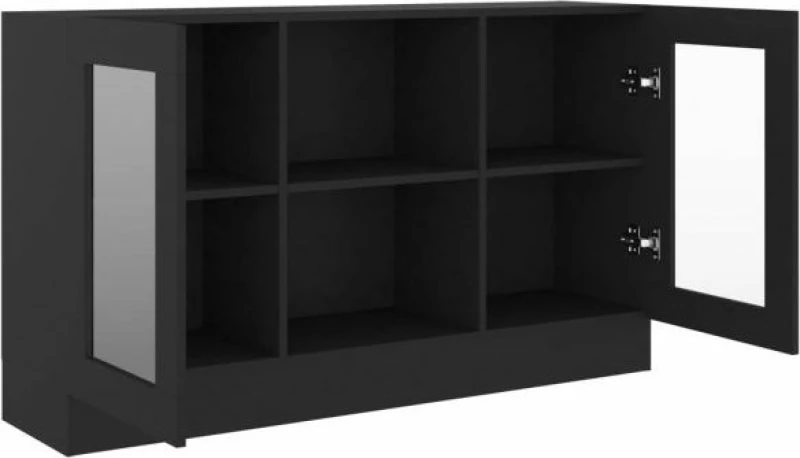 Βιτρίνα Σαλονιού Μαύρη 120x30.5x70cm