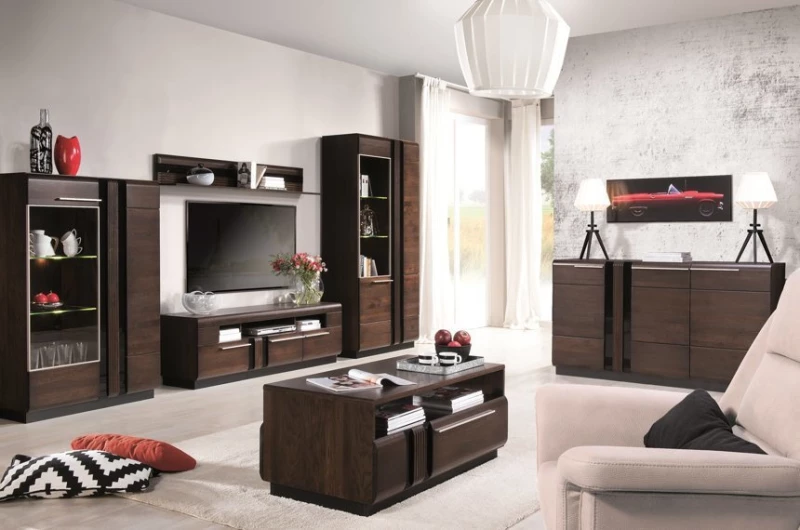 Βιτρίνα Σαλονιού Morty Wenge 66x42x198cm