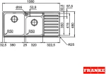Franke Bell BCX 621 ΡΔ Αριστερός Ένθετος Νεροχύτης 108x48cm Inox Σατινέ