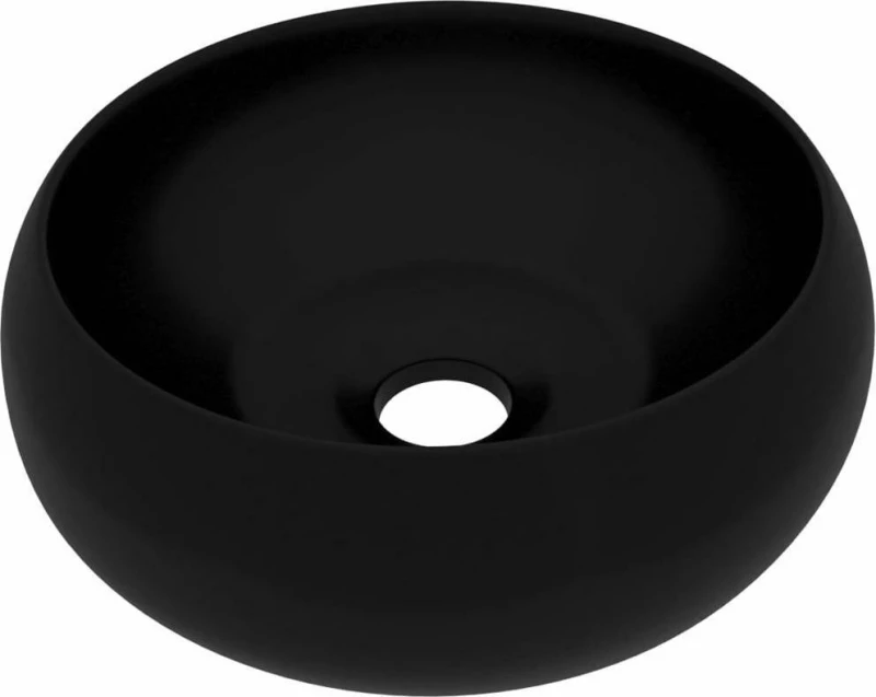 vidaXL 147008 Επικαθήμενος Νιπτήρας Κεραμικός 40x40cm Μαύρος