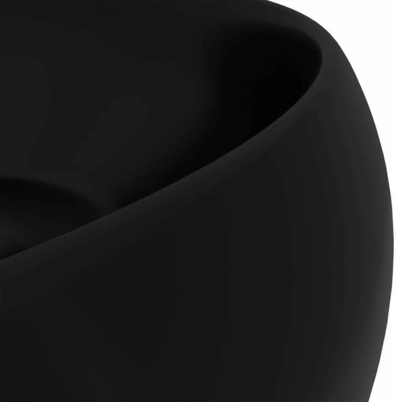 vidaXL 147008 Επικαθήμενος Νιπτήρας Κεραμικός 40x40cm Μαύρος