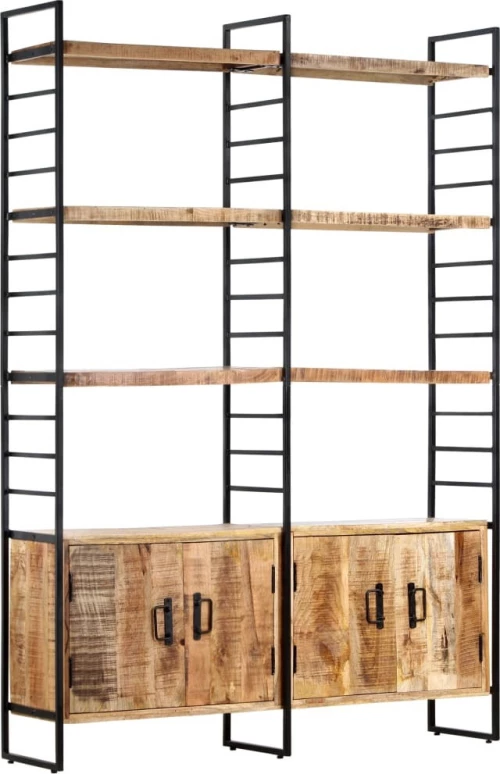 Βιβλιοθήκη με 4 Επίπεδα 124x30x180 εκ. Ακατέργαστο Ξύλο Μάνγκο