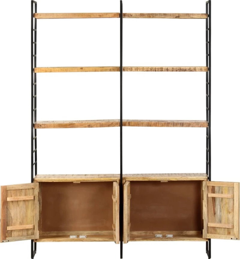 Βιβλιοθήκη με 4 Επίπεδα 124x30x180 εκ. Ακατέργαστο Ξύλο Μάνγκο