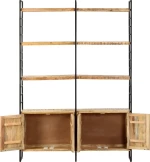 Βιβλιοθήκη με 4 Επίπεδα 124x30x180 εκ. Ακατέργαστο Ξύλο Μάνγκο