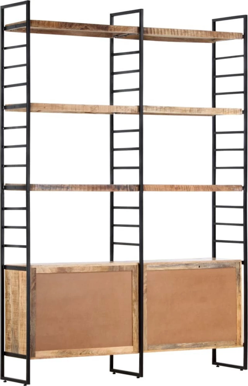 Βιβλιοθήκη με 4 Επίπεδα 124x30x180 εκ. Ακατέργαστο Ξύλο Μάνγκο