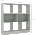 Βιβλιοθήκη Γκρι Σκυροδέματος 97,5 x 29,5 x 100 εκ. Μοριοσανίδα