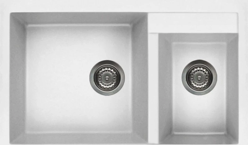 Elleci Quadra 440 Granitek Ένθετος Νεροχύτης 81x50cm Bianco Titano