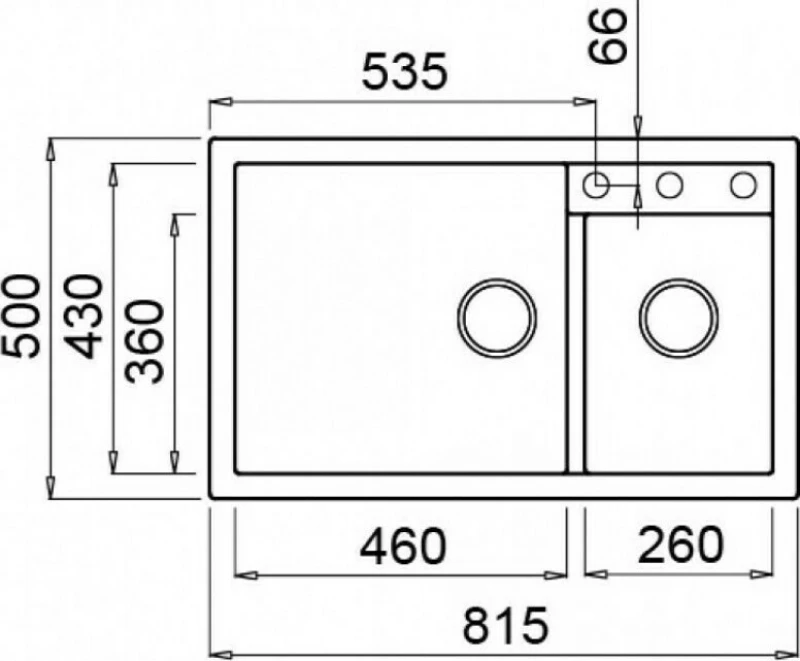 Elleci Quadra 440 Granitek Ένθετος Νεροχύτης 81x50cm Bianco Titano