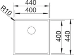Blanco Claron 400-U Durinox Υποκαθήμενος Νεροχύτης 44x44cm Inox Σατινέ