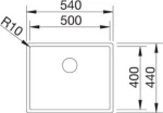 Blanco Claron 500-U Durinox Υποκαθήμενος Νεροχύτης 54x44cm Inox Σατινέ