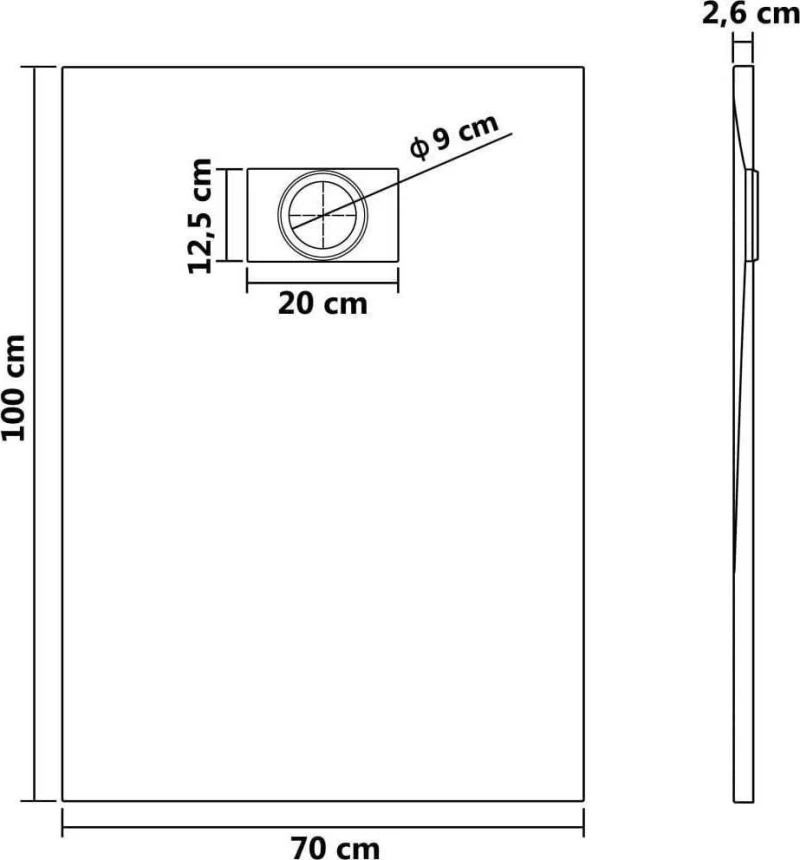 vidaXL 144780 Ντουζιέρα 100x70cm