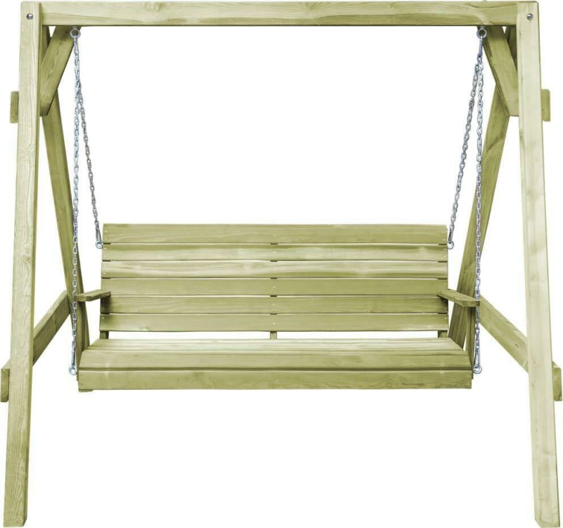 Κούνια 2 Θέσεων Ξύλινη 205x150x157cm