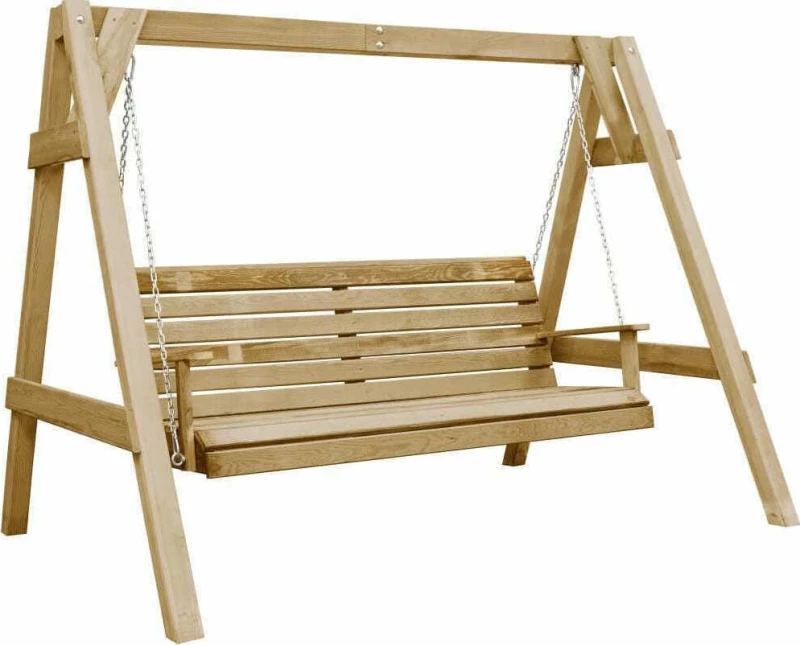 Κούνια 2 Θέσεων Ξύλινη 205x150x157cm