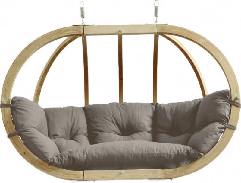 Κούνια Φωλιά Globo Royal Ξύλινη 176x72x118cm Taupe