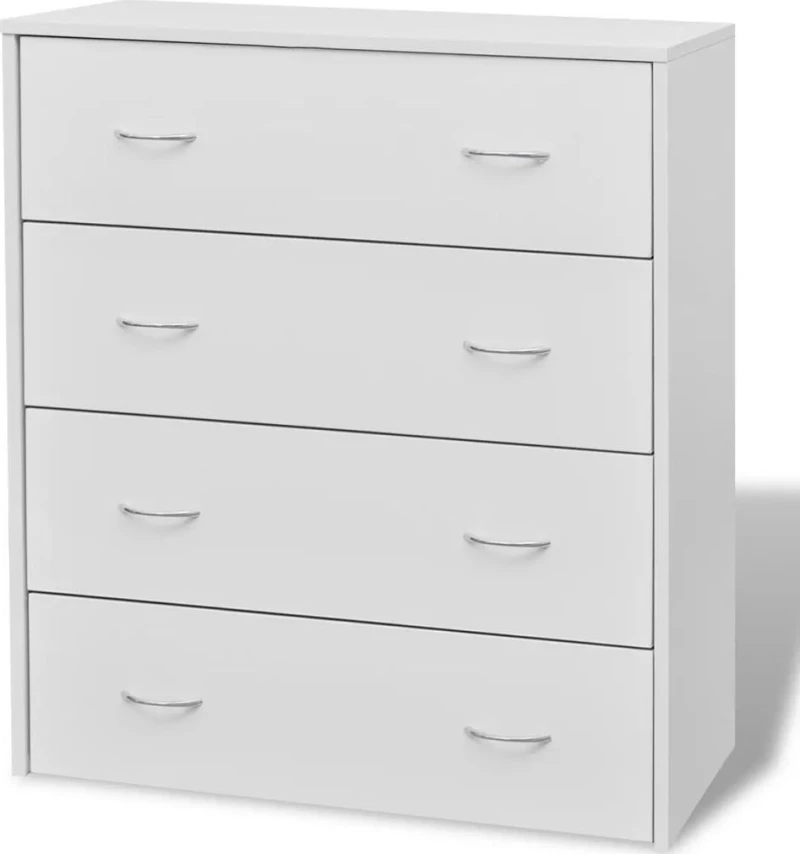 Συρταριέρα με 4 Συρτάρια Λευκή 60 x 30,5 x 71 εκ.