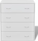 Συρταριέρα με 4 Συρτάρια Λευκή 60 x 30,5 x 71 εκ.
