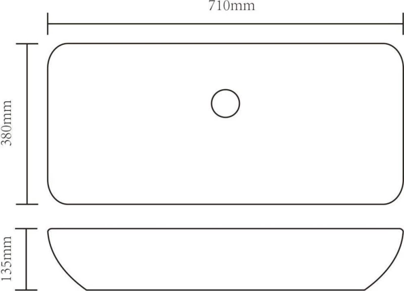 vidaXL 140691 Επικαθήμενος Νιπτήρας Κεραμικός 71x39cm Λευκός