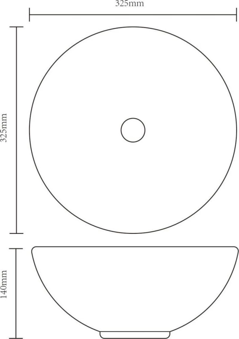 vidaXL 141929 Επικαθήμενος Νιπτήρας Κεραμικός 32.5x32.5cm Μαύρος