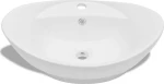 vidaXL 140678 Επικαθήμενος Νιπτήρας Κεραμικός 58.5x39cm Λευκός