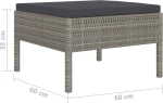 Τετραθέσιος Καναπές 3056988 228x69x67cm Γκρι
